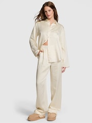 Victoria's Secret PINK Creamer White Diamante Long Pyjama Set - Image 1 of 3