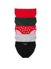 Victoria's Secret Black/Grey/Red/Green Brief Logo 5 Pack Knickers - Image 1 of 1