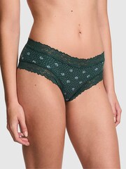 Victoria's Secret PINK Deep Forest Green Lace Trim Rib Cheeky Knickers - Image 1 of 3