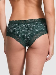 Victoria's Secret PINK Deep Forest Green Lace Trim Rib Cheeky Knickers - Image 2 of 3
