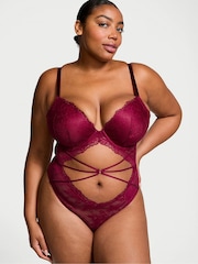 Victoria's Secret Campari Red Rose Lace Bodysuit - Image 1 of 3