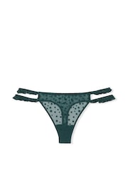 Victoria's Secret PINK Deep Forest Green Thong Star Chaser Lace Knickers - Image 4 of 4