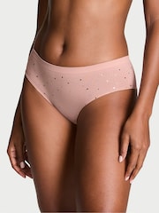 Victoria's Secret Pink Zinc Heart Foil Nude Hipster Knickers - Image 1 of 3