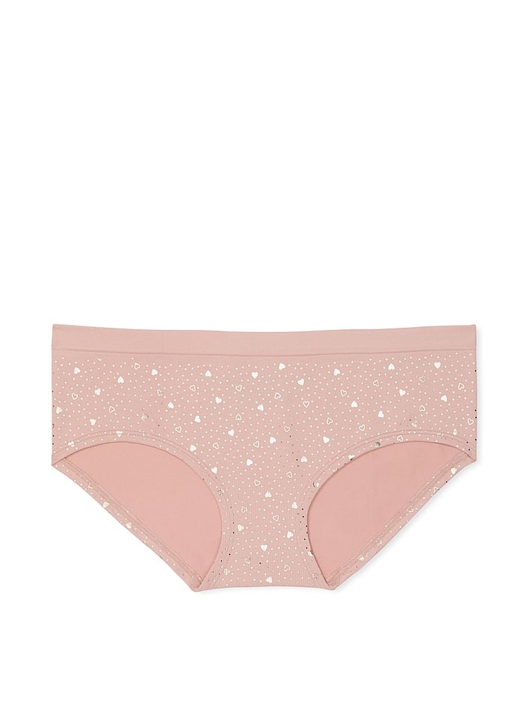 Victoria's Secret Pink Zinc Heart Foil Nude Hipster Knickers - Image 3 of 3