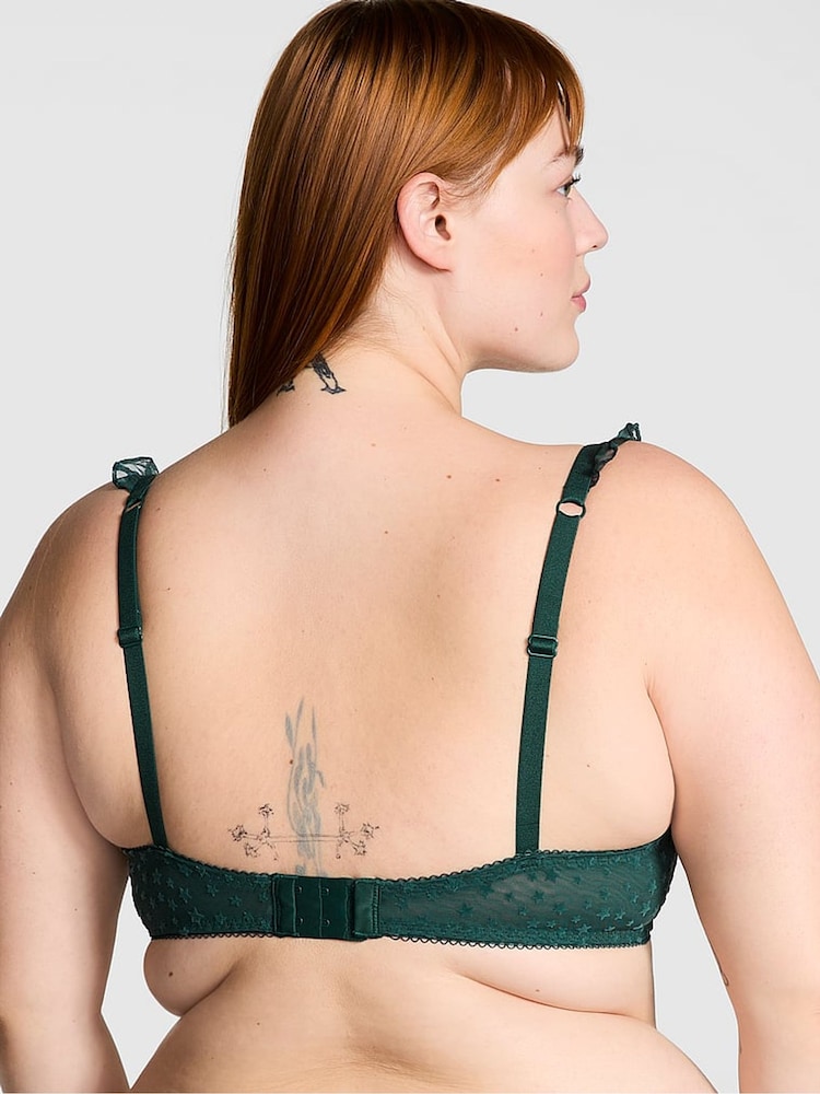 Diep bosgroen - Victoria's Secret PINK beha van kant met sterretjesmotief - Image 2 of 3