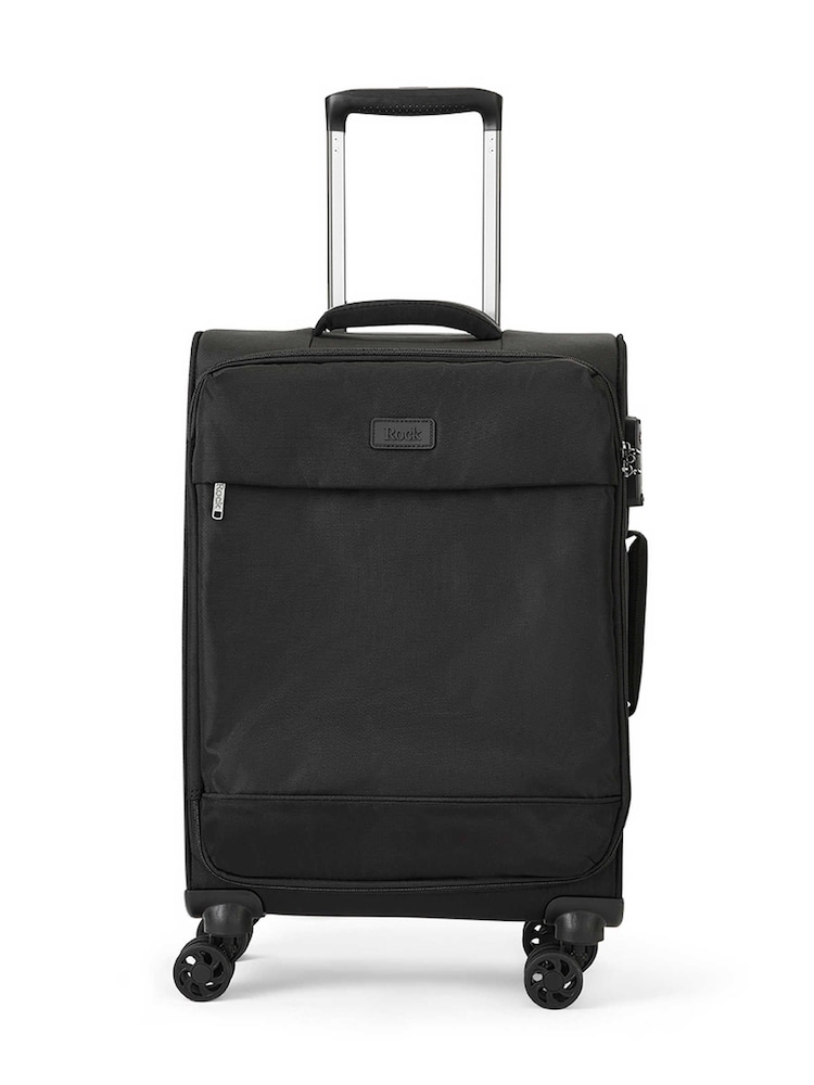 Rock Paris Cabin Black Suitcase - Image 2 of 5 Rock Paris Cabin Black Suitcase - Image 2 of 5