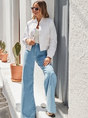 Sosandar Blue Petite Palazzo Jeans - Image 5 of 5