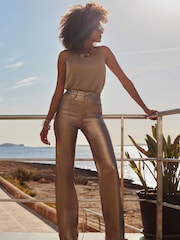 Sosandar Metallic Metallic Wide Leg Jeans - Image 4 of 6