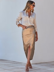 Sosandar Metallic Metallic Pencil Skirt - Image 3 of 5