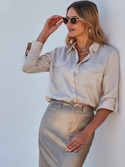 Sosandar Metallic Metallic Pencil Skirt - Image 4 of 5