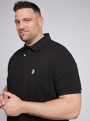 U.S. Polo Assn. Black Mens Big and Tall Pique 100% Cotton Polo Shirt - Image 2 of 5