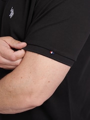 U.S. Polo Assn. Black Mens Big and Tall Pique 100% Cotton Polo Shirt - Image 5 of 5