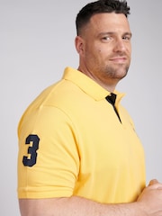 U.S. Polo Assn. Yellow Mens Big & Tall Player 3 Pique 100% Cotton Polo Shirt - Image 5 of 6