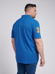 U.S. Polo Assn. Blue Mens Big & Tall Player 3 Pique 100% Cotton Polo Shirt - Image 4 of 5