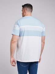 U.S. Polo Assn. Blue Mens Big and Tall Block Stripe 100% Cotton T-Shirt - Image 4 of 4