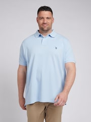 U.S. Polo Assn. Blue Mens Big & Tall Pique 100% Cotton Polo Shirt - Image 1 of 5