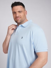 U.S. Polo Assn. Blue Mens Big & Tall Pique 100% Cotton Polo Shirt - Image 2 of 5