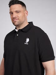 U.S. Polo Assn. Black Mens Big & Tall Player 3 Pique 100% Cotton Polo Shirt - Image 2 of 6