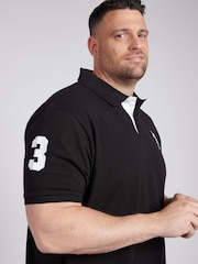 U.S. Polo Assn. Black Mens Big & Tall Player 3 Pique 100% Cotton Polo Shirt - Image 5 of 6