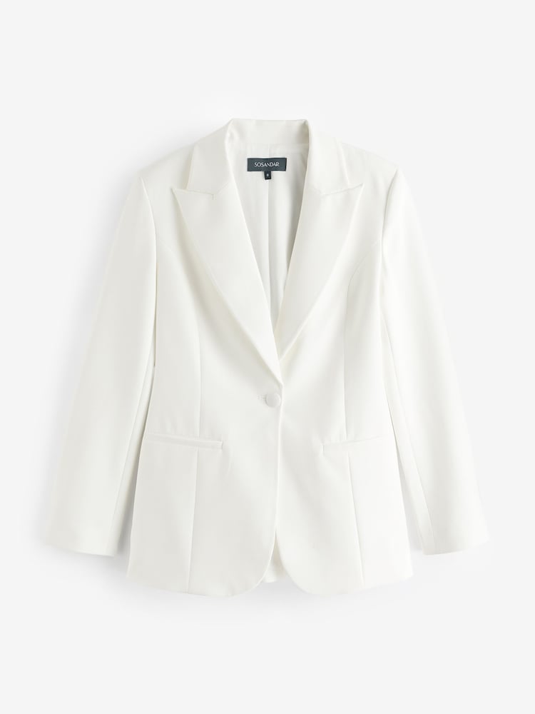Sosandar White Tailored Blazer - Image 6 of 6