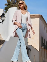 Sosandar Pink Waterfall Duster Jacket - Image 2 of 5