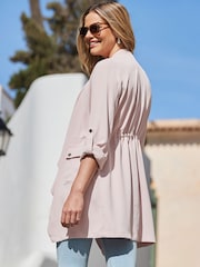 Sosandar Pink Waterfall Duster Jacket - Image 4 of 5