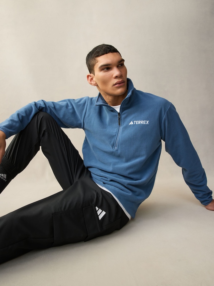 modra - jakna iz flisa z zadrgo adidas Essentials 1/2 suknjič - Slika 1 iz 12