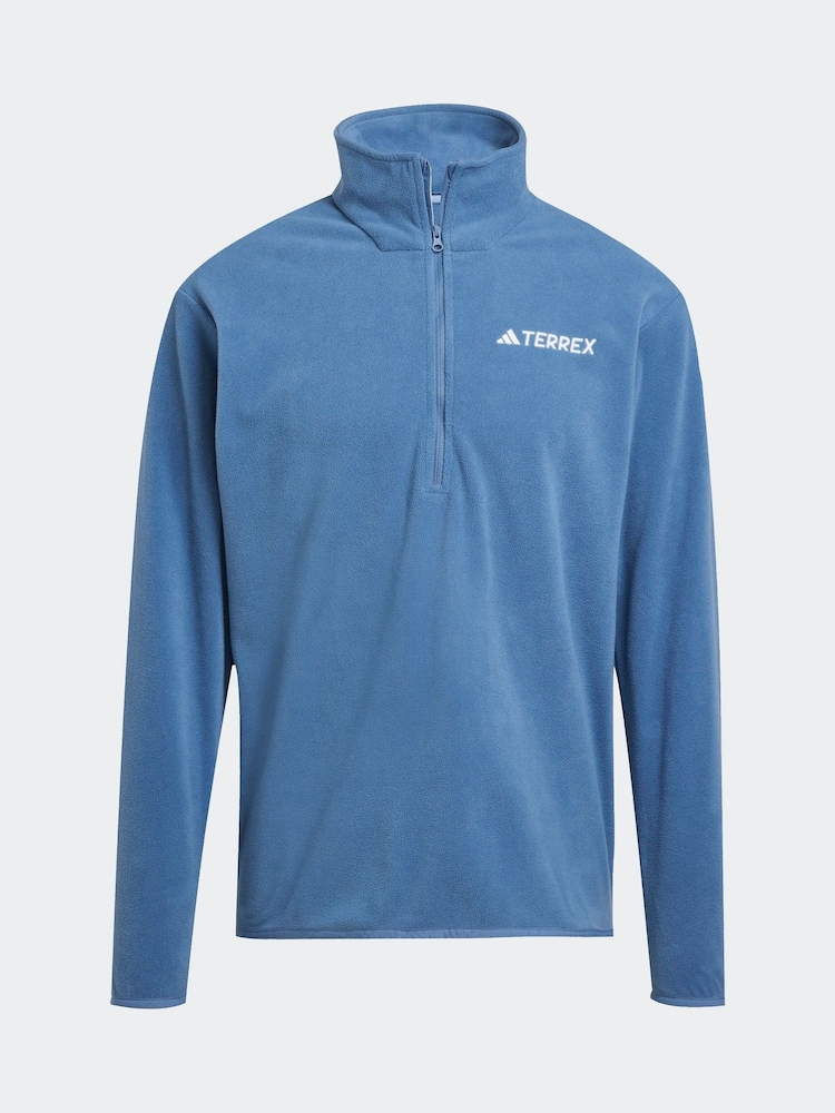 modra - jakna iz flisa z zadrgo adidas Essentials 1/2 suknjič - Slika 12 iz 12
