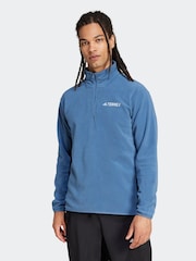 modra - jakna iz flisa z zadrgo adidas Essentials 1/2 suknjič - Slika 6 iz 12