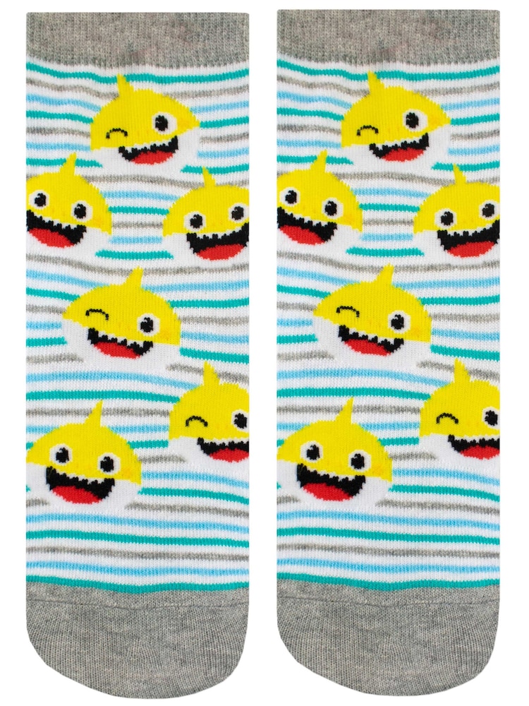 Character Blue Baby Shark Socks 3 Pack - Image 2 of 4