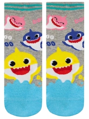 Character Blue Baby Shark Socks 3 Pack - Image 3 of 4