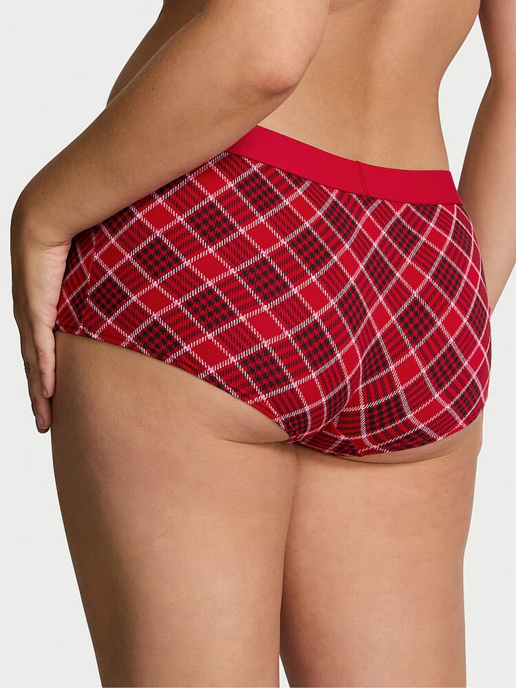 Victoria's Secret Red Plaid Short Logo Shine Patch Knickers - Image 2 of 3
