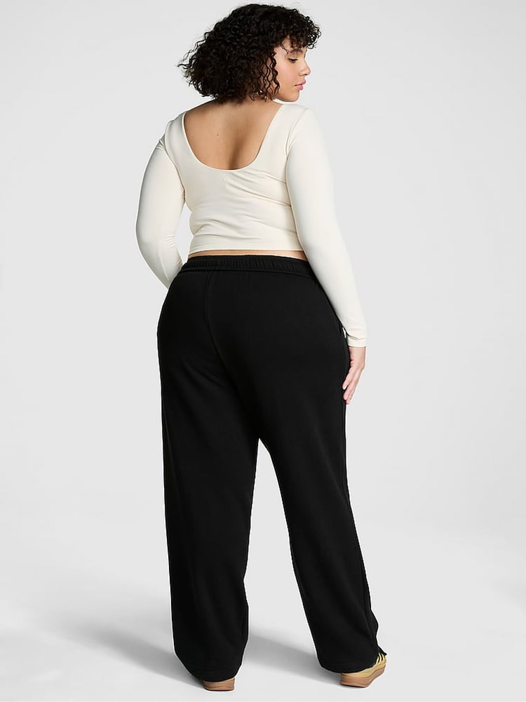 Victoria's Secret PINK Black Straight Leg Fleece Joggers - Image 2 of 5