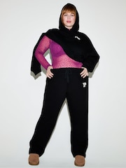 Victoria's Secret PINK Black Straight Leg Fleece Joggers - Image 3 of 5