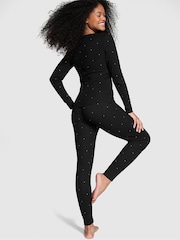 Victoria's Secret PINK Black Diamante Thermal Long Pyjama Set - Image 2 of 3