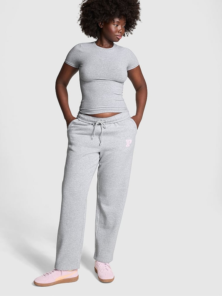 Victoria's Secret PINK Medium Heather Grey Straight Leg Fleece Joggers - Image 1 of 4