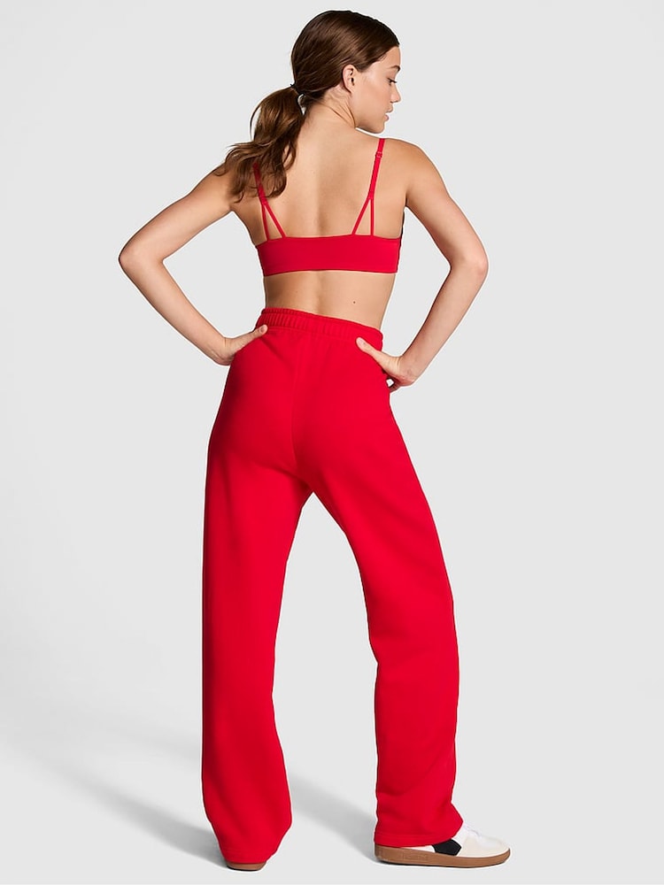 Victoria's Secret PINK Vermillion Red Straight Leg Fleece Joggers - Image 2 of 4