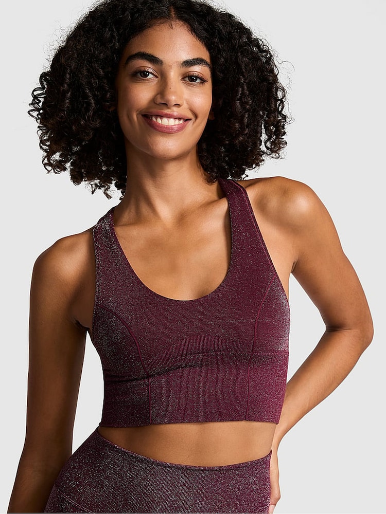 Victoria's Secret PINK Purple Rose Shine Sports Bra - Image 1 of 3