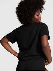 Victoria's Secret PINK Black Diamante Cotton Pyjama T-Shirt - Image 2 of 3