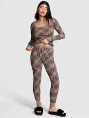 Victoria's Secret PINK Iced Coffee Brown Thermal Long Pyjama Set - Image 1 of 1
