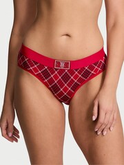 Victoria's Secret Red Plaid Hipster Logo Shine Patch Knickers - Image 1 of 4