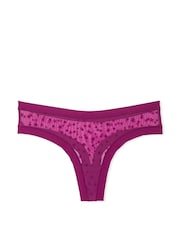 Victoria's Secret PINK Thriller Purple Thong No Show Star Mesh Knickers - Image 3 of 3
