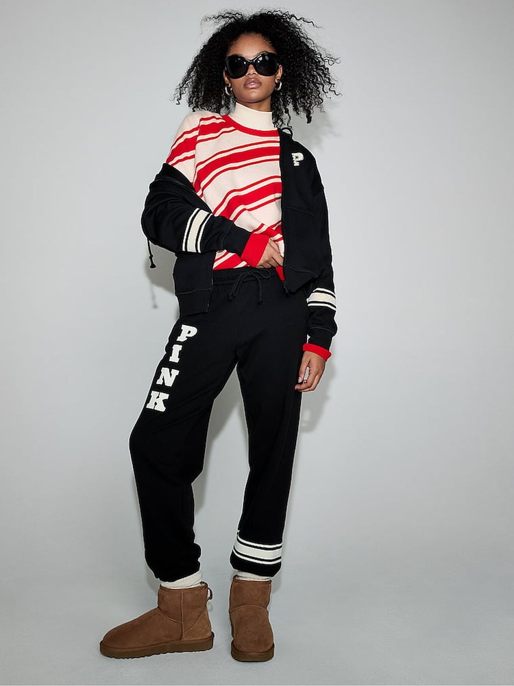 Victoria's Secret PINK White Shell Candy Cane Stripe Christmas Crewneck Jumper - Image 3 of 4