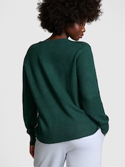 Victoria's Secret PINK Deep Forest Green Crewneck Jumper - Image 2 of 3