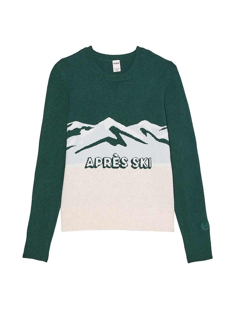 Victoria's Secret PINK Deep Forest Green Crewneck Jumper - Image 3 of 3