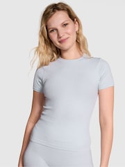 Victoria's Secret PINK Hydrangea Blue Shine Seamless T-Shirt - Image 1 of 4