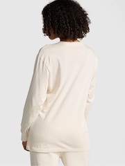 Victoria's Secret PINK White Shell Long Sleeve Diamante Oversized T-Shirt - Image 2 of 3