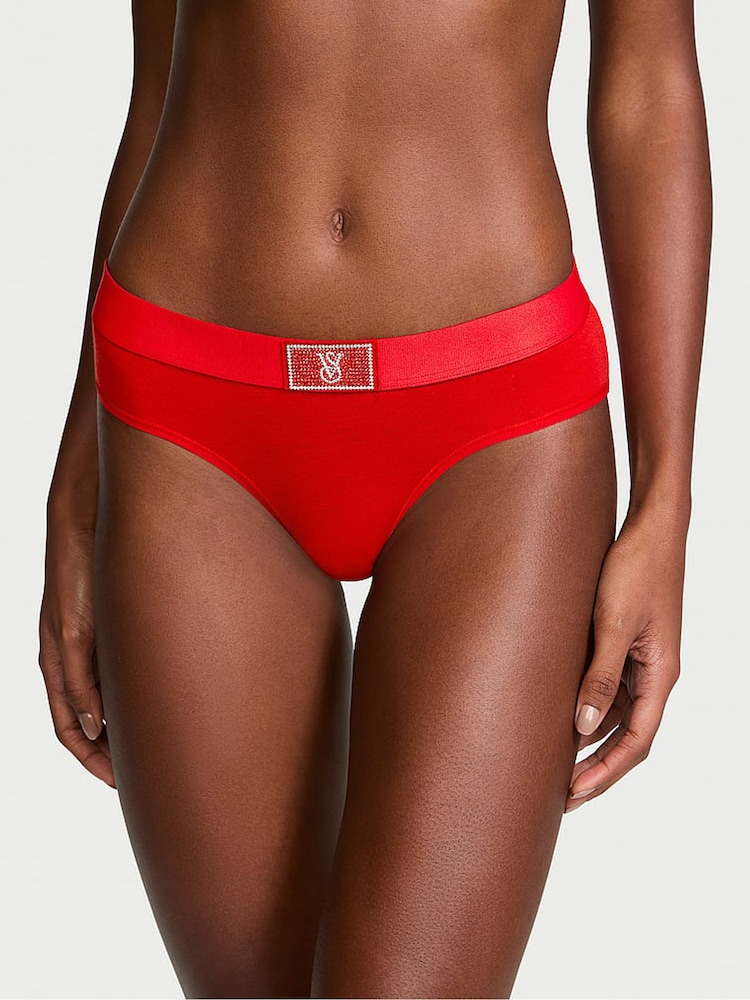 Victoria's Secret Lipstick Red Hipster Logo Shine Patch Knickers - Image 1 of 3