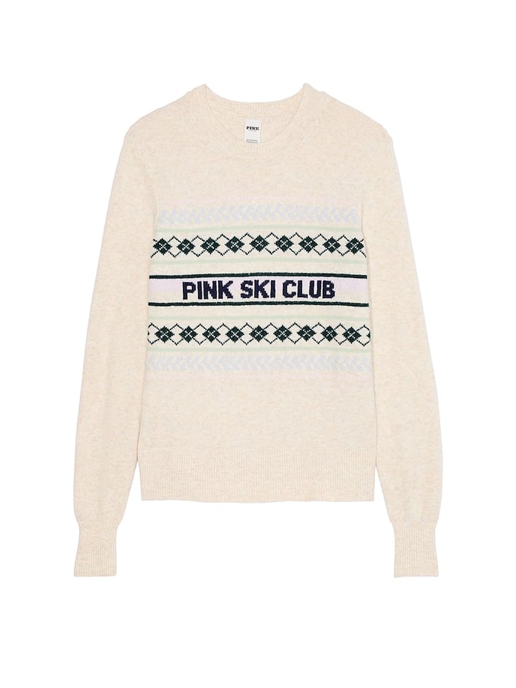 Victoria's Secret PINK Heather Oatmeal Beige Crewneck Jumper - Image 3 of 3