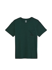 Victoria's Secret PINK Deep Forest Green Cotton Pyjama T-Shirt - Image 3 of 3